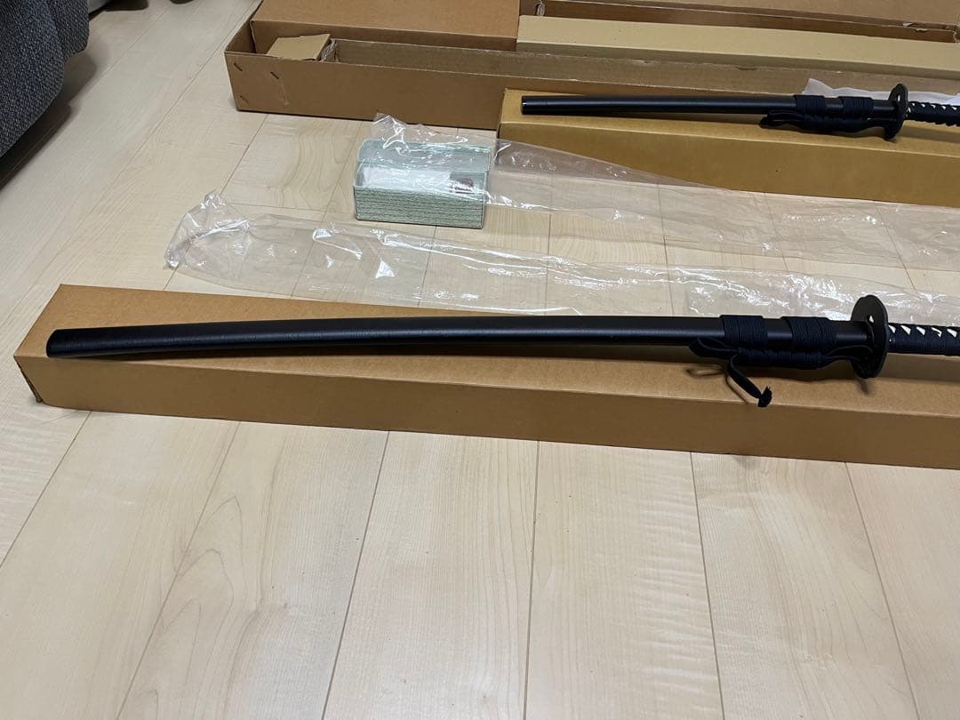 日本アンティックギャラリー　大小セット　居合刀　模造刀 黒柄　五郎入道政宗