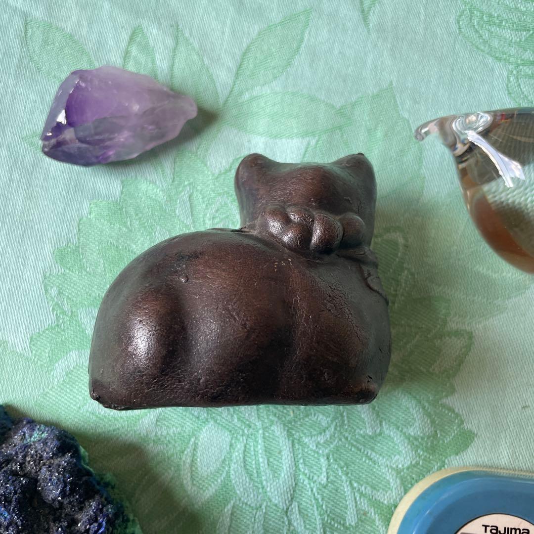 江戸時代 銅鋳造 猫水滴（ねこすいてき）