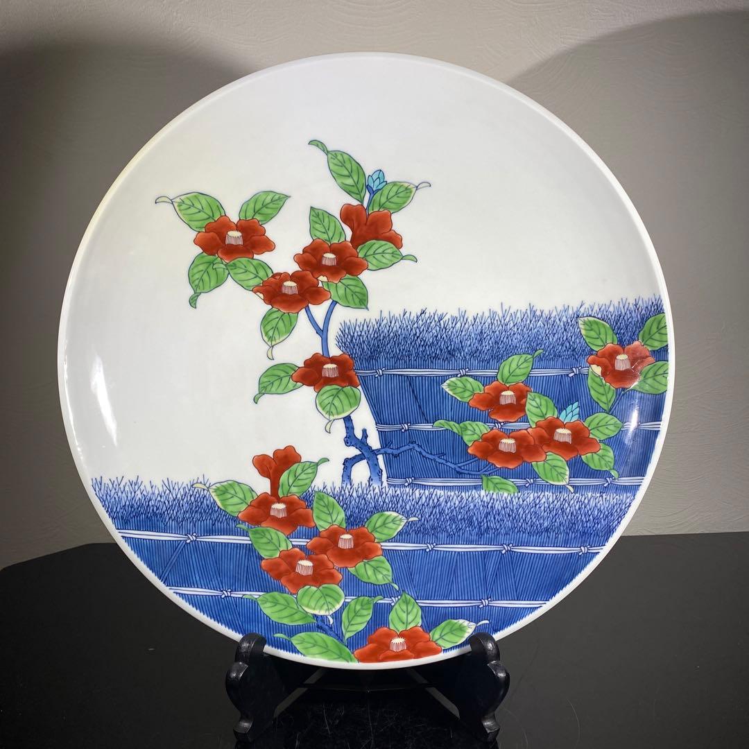 茶道具香合鍋島焼き椿絵