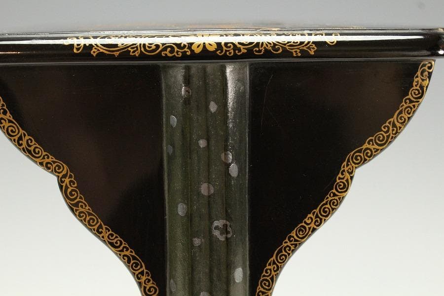 古美術 草花流水 山水蒔絵 香炉台(K-A901)