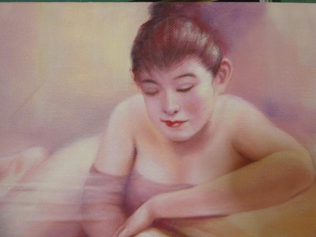 油絵　額付き　高坂卓至　 F6 【　裸婦　】手描き