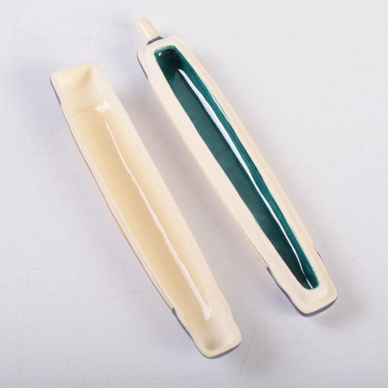 茶道具 栗田焼 岡田佳山作 傘香合 共箱 V 8468