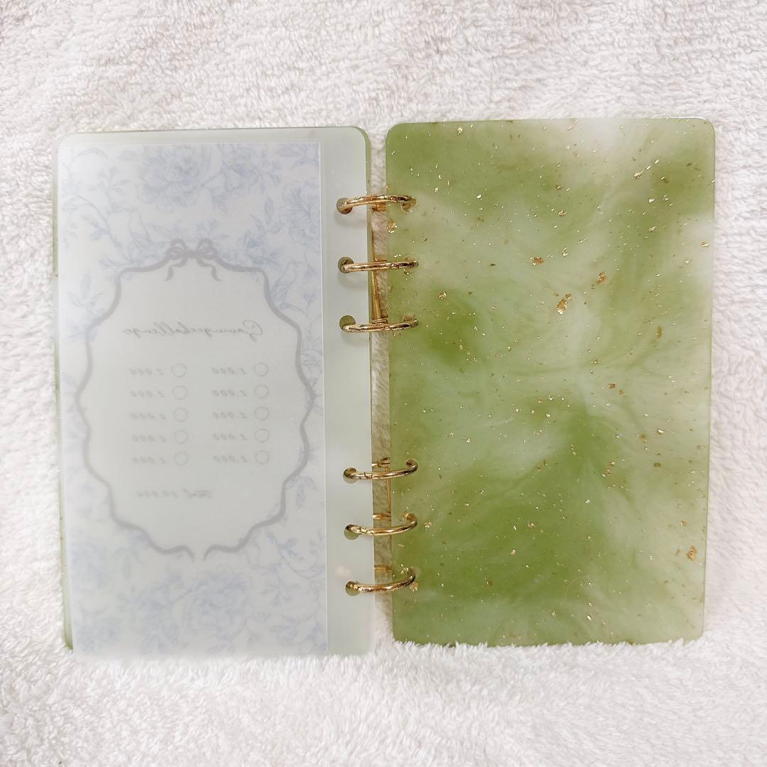 【ゆう】レジンバインダーNo.37 グリーン×ホワイト