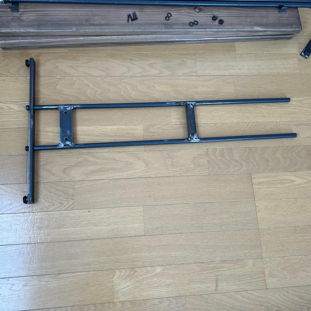 ハンガーラックアンティーク風ハンドメイド2段棚アイアン家具 ハンガー