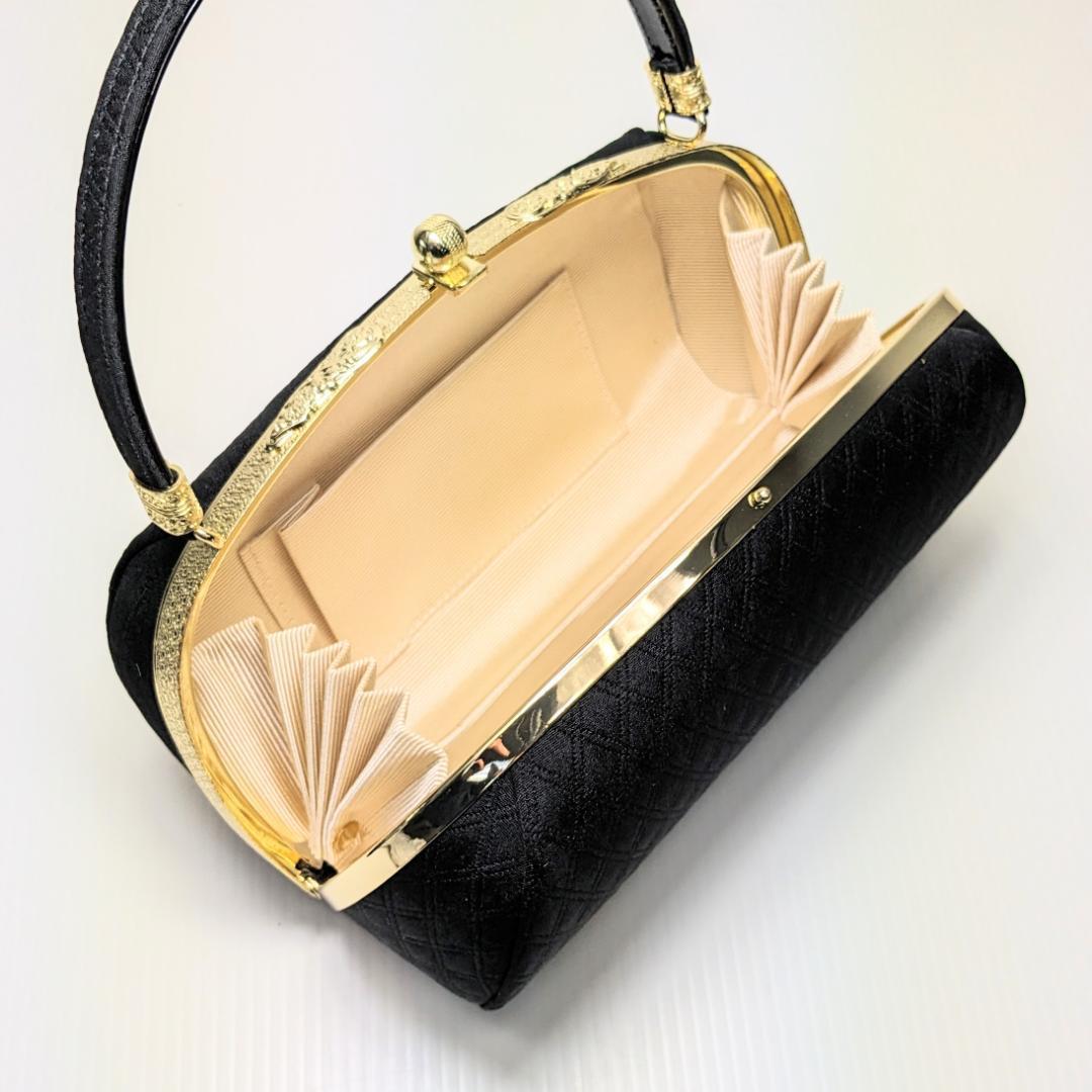 和装 草履バッグセット キルト 無地 フリーサイズ 黒 ブラック u96