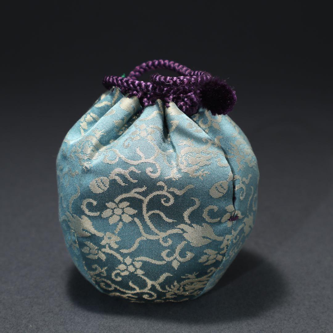 茶道具】茶入 珠光写文琳 共箱 仕服付き R1562ダW