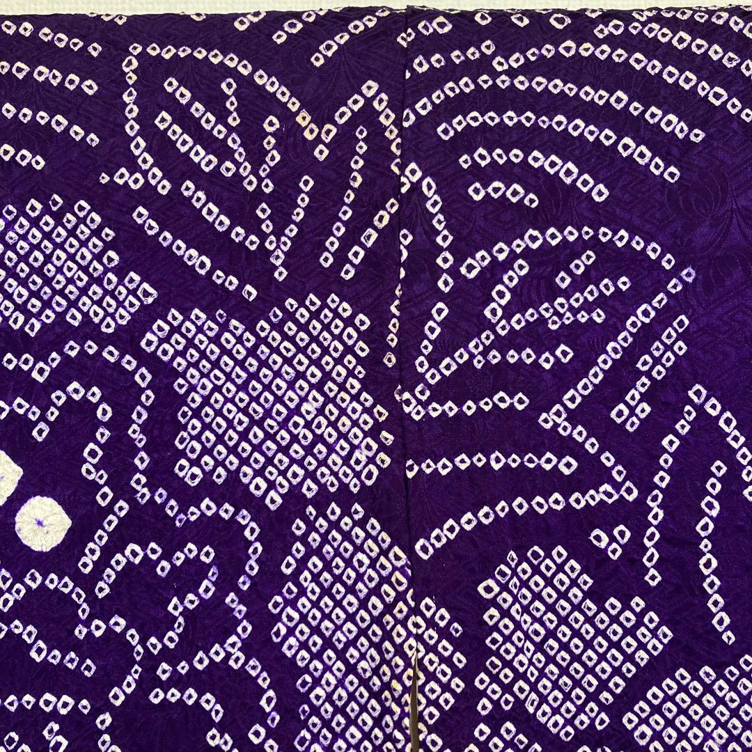 たべたいこ様 振袖 総絞り 鹿子絞り 紫単色 裄68 素敵なデザインT-