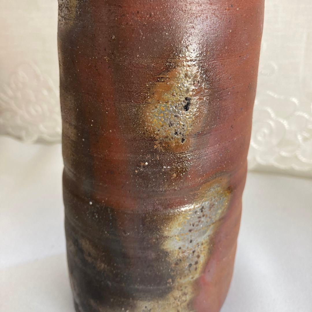 藤原雄作　人間国宝　備前焼　花入　　共箱