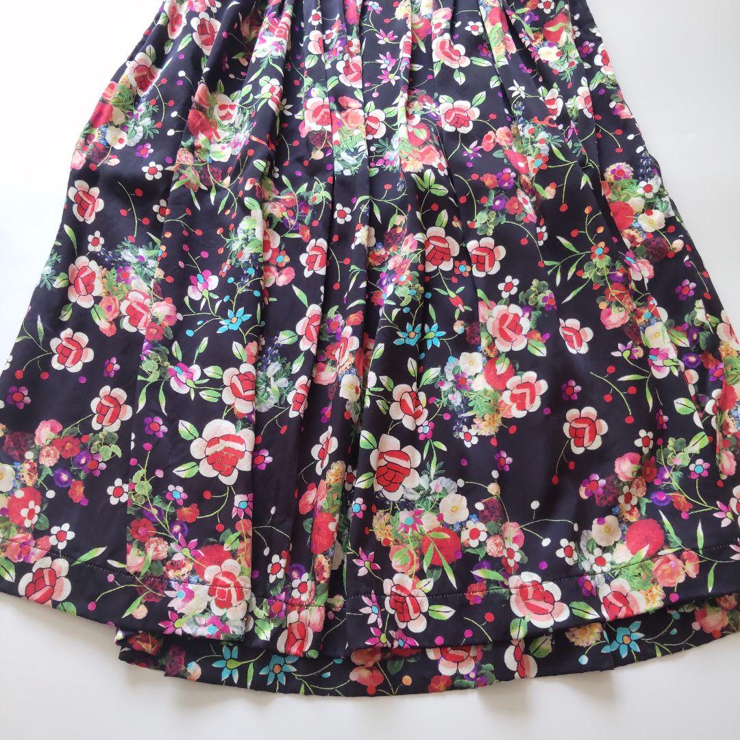美品 コムデギャルソンコムデギャルソン AD2020 シルク花柄ギャザースカート