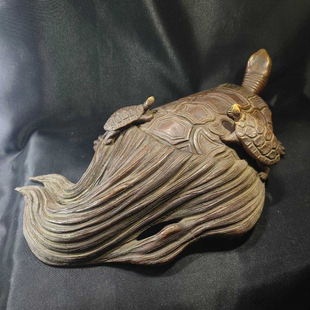 古備前 亀置物 大正骨董 縁起物 古美術 アンティーク コレクター放出美