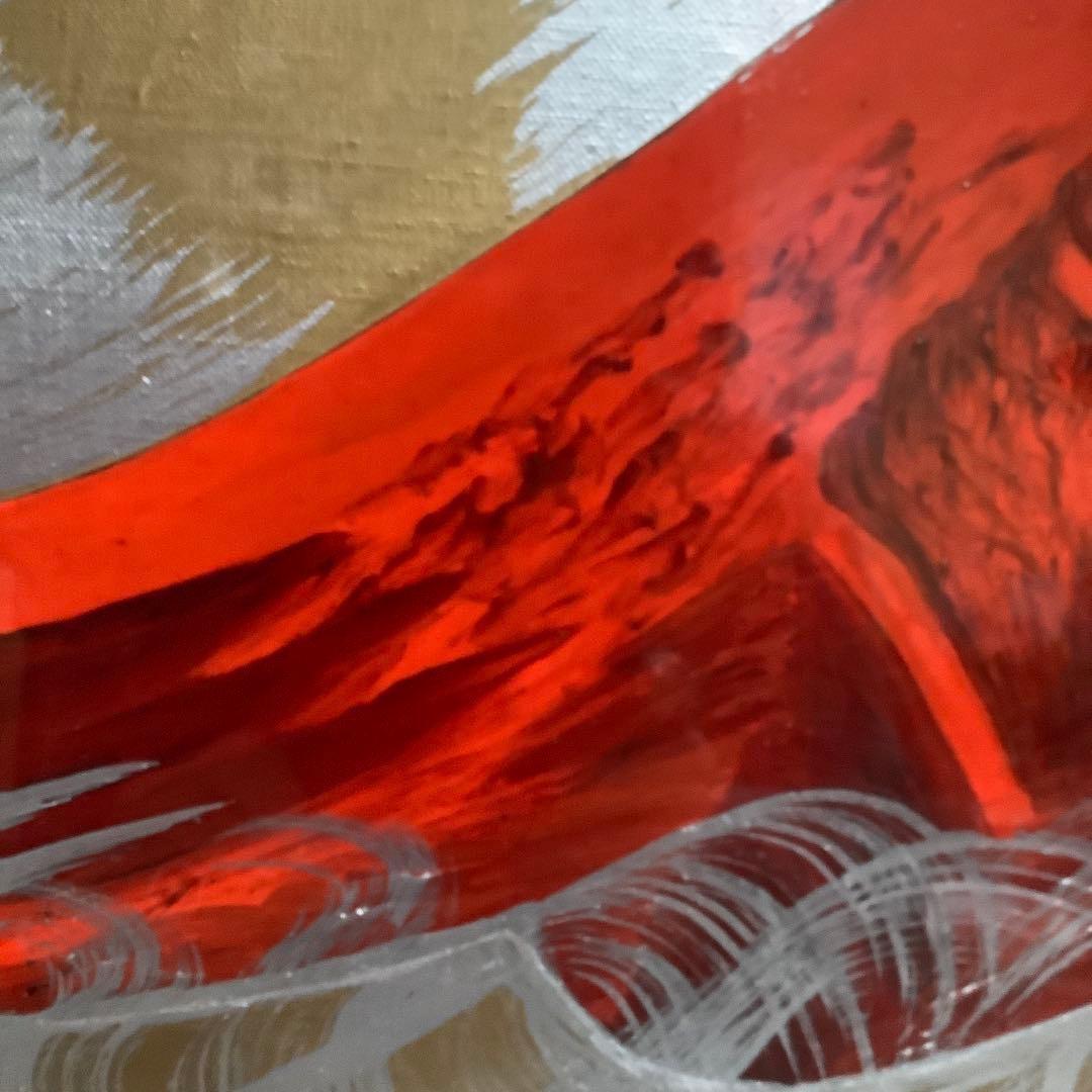 Rさん専用　【真作】　田村隆枝　油彩　6号　赤富士 日輝美術功労賞グランプリ金賞