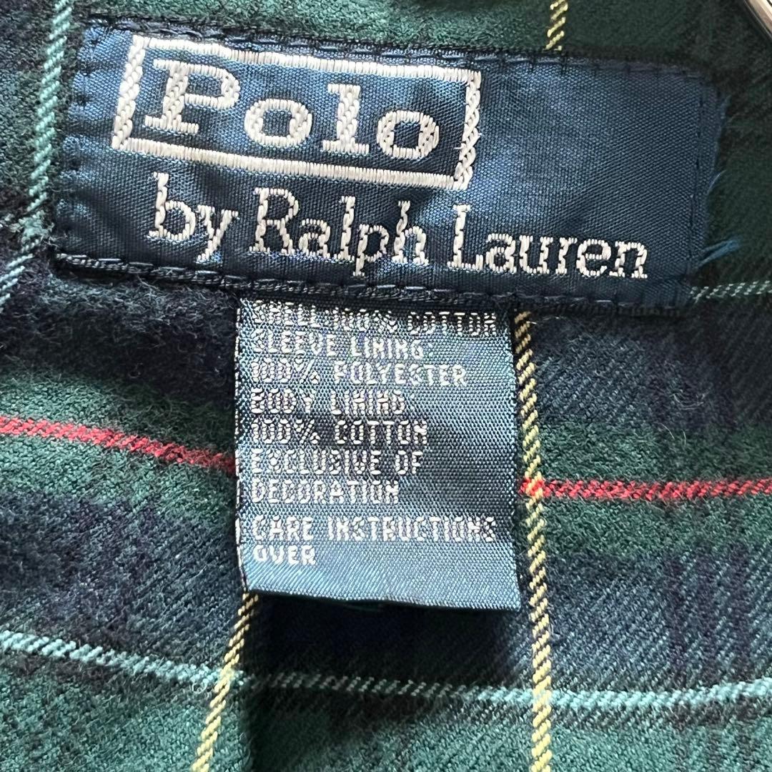 ラルフローレン ワンポイント刺繍 裏地チェック ジャケット オーバーサイズ