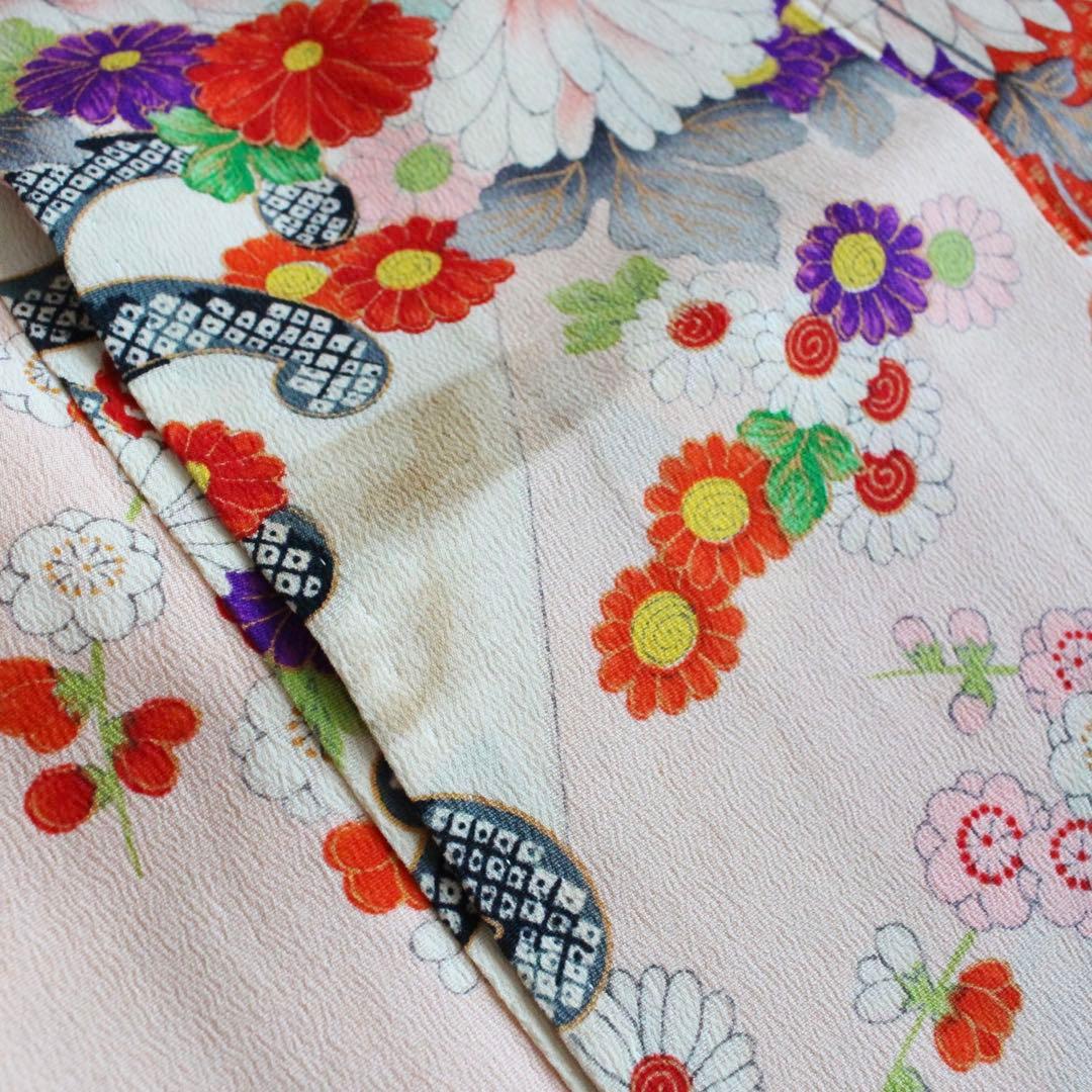 七五三 7歳 女の子 子供 アンティーク 着物 帯 セット