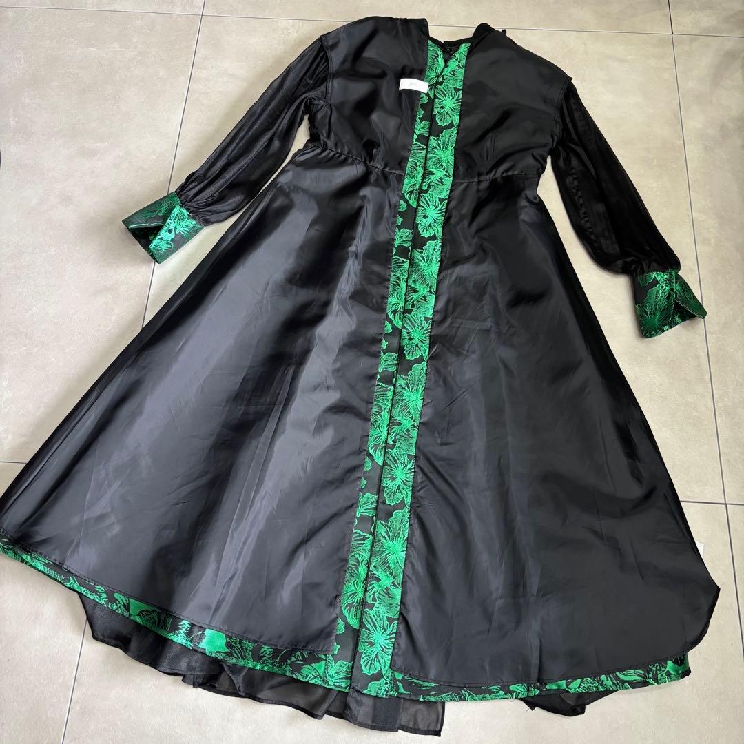 HARE ハレ　ジャガード　ロングワンピース　オケージョン　シアー