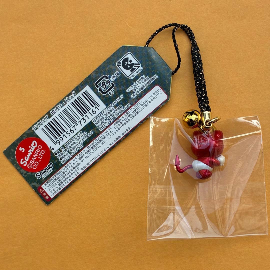 ★超激レア★ハローキティ デビルキティ 赤 5個セット ストラップ 根付 小悪魔