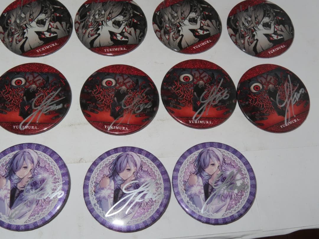 ゆきむら。 ナイトメア 缶バッジ サイン入り 32点