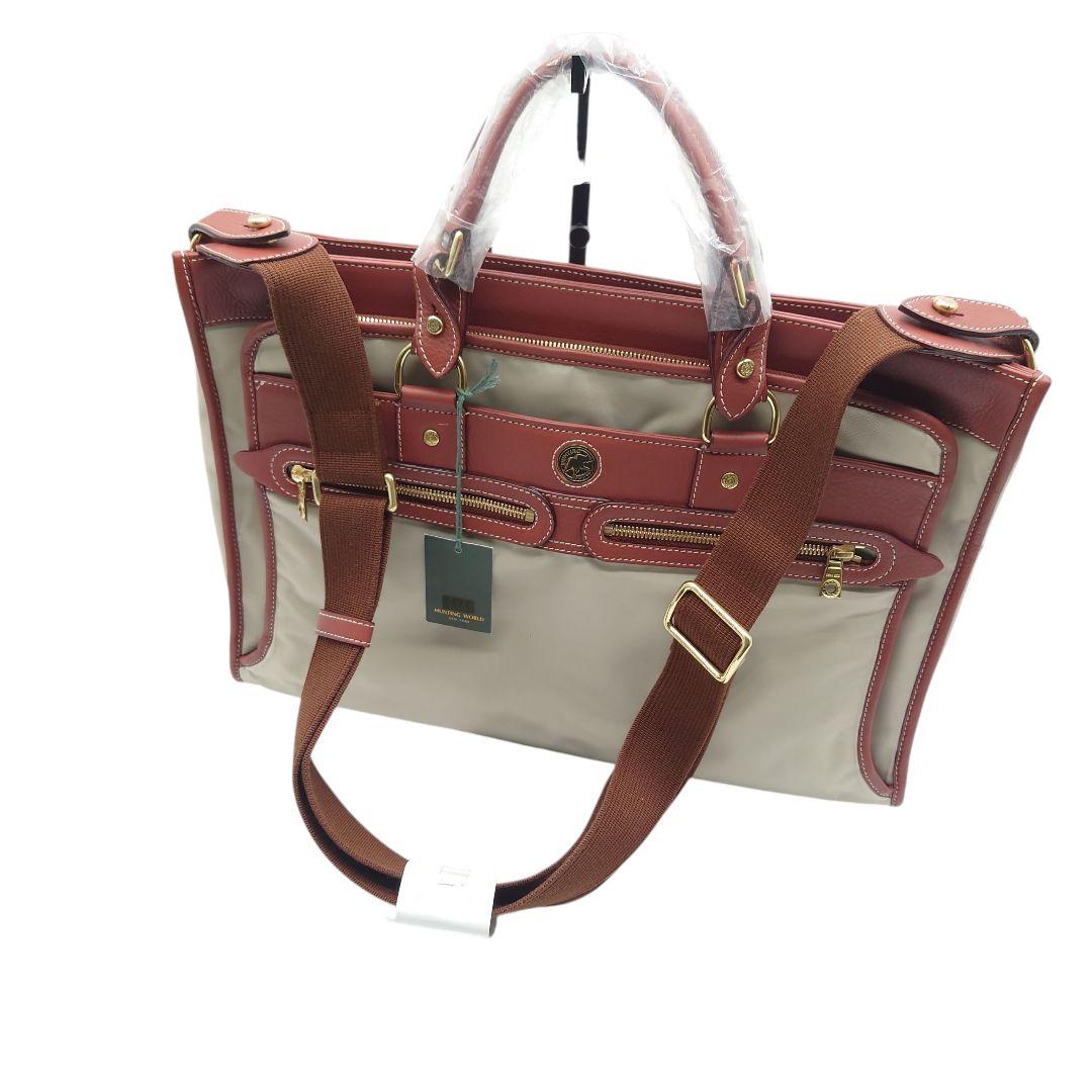 ハンティングワールド　ナイロン　レザー　2WAY ショルダー　ビジネス　バッグ