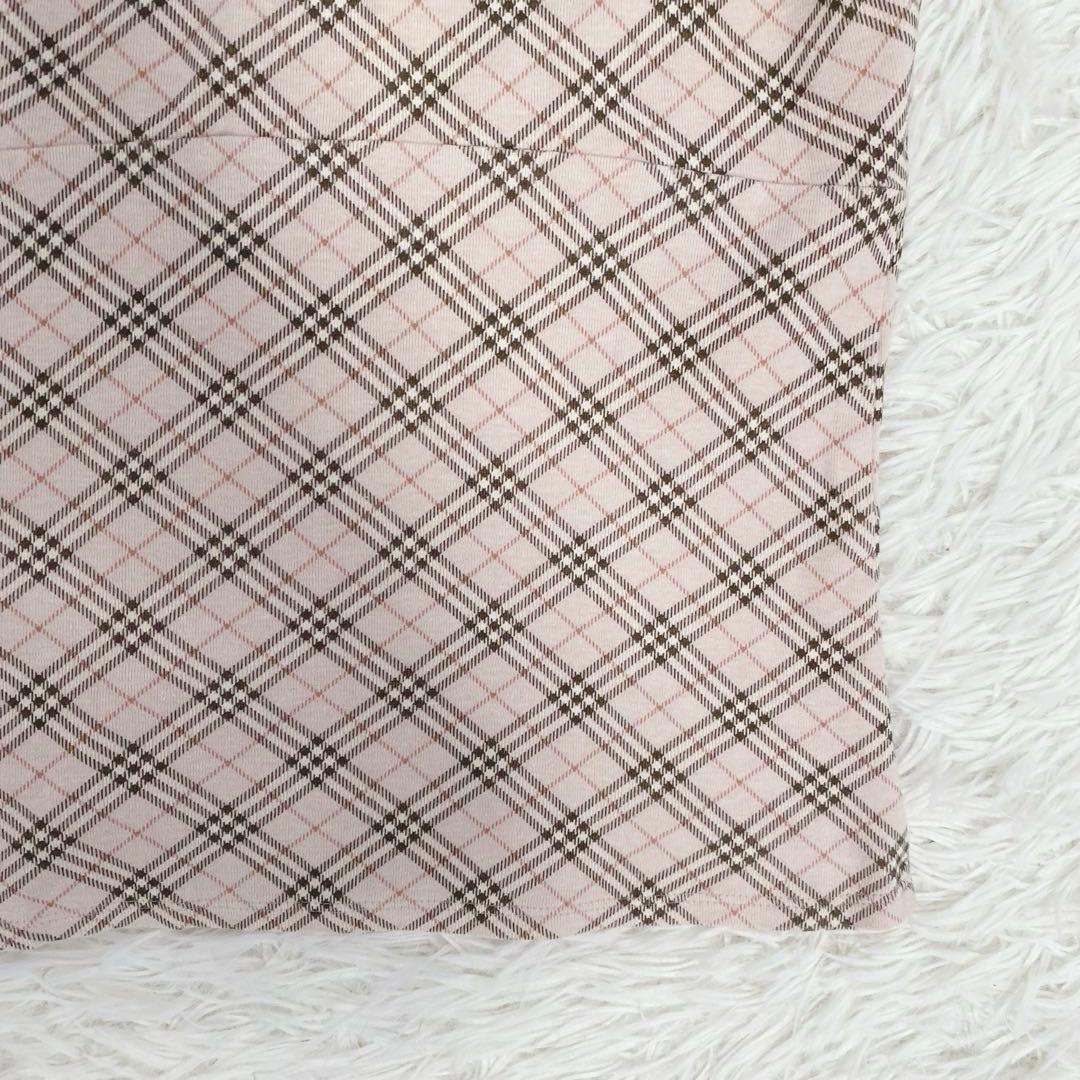 バーバリー ホルターネックリボン ノバチェック タンクトップ ピンク 希少カラー