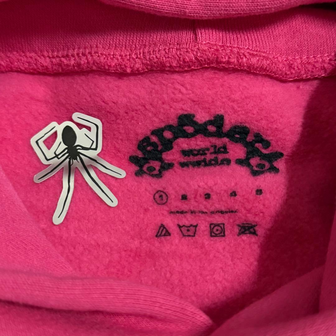 さとし Spider / Sp5der P*NK V2パーカー ピンク