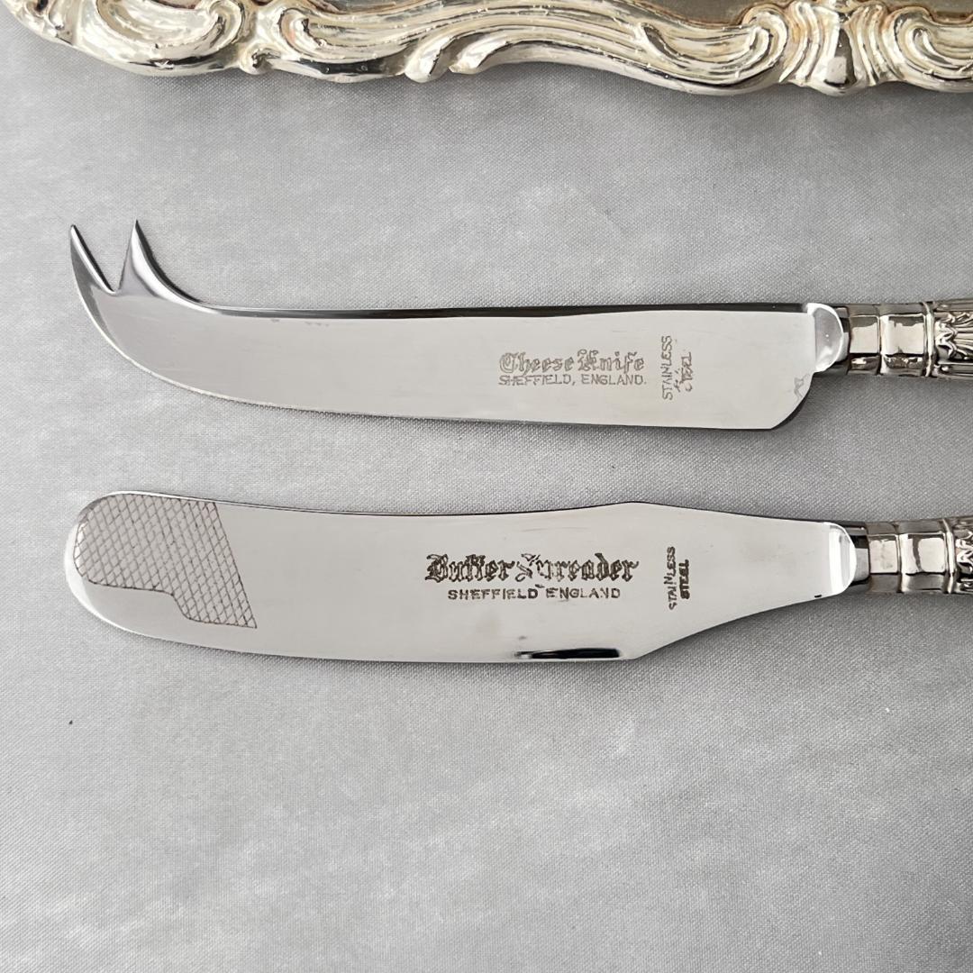 Harrison Brothers】【純銀ハンドル】チーズ / バターナイフ