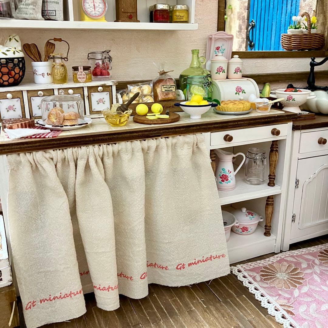 ミニチュアドール家具　キッチンシンク・キッチン台　2点セットドールハウス　1/6