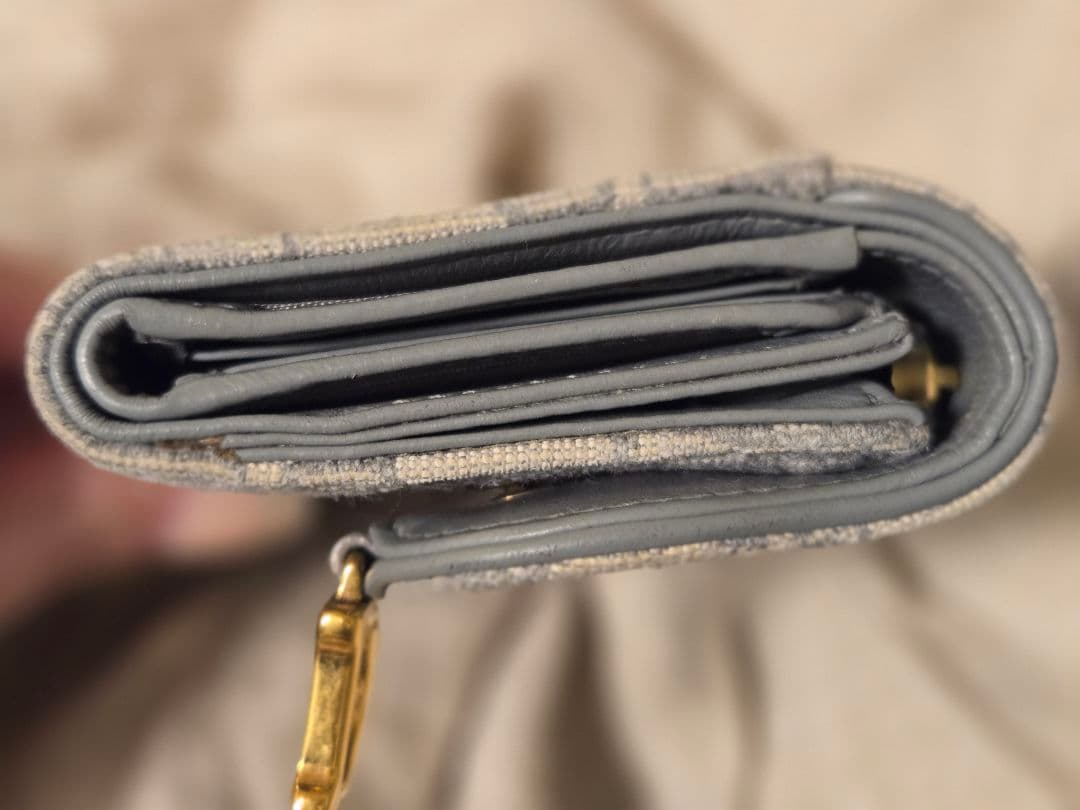 【美品】Dior Saddle Lotus ウォレット（グレー）