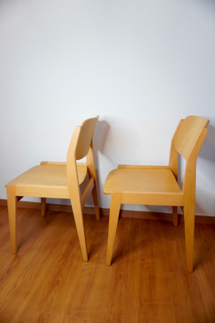 天童木工 水之江忠臣 3点セット ダイニングテーブル + チェア 2脚