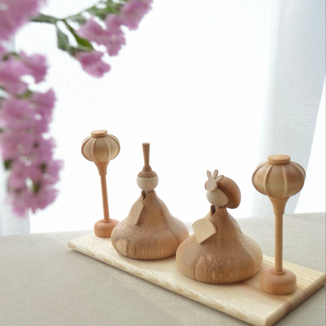 【新品正規品】木製雛人形-Fleur-コンパクト ナチュラル 北欧風 初節