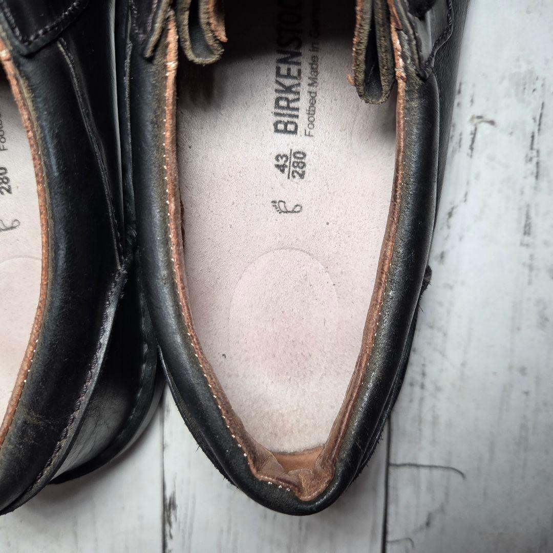 【良品】ビルケンシュトック パサデナ 43 チロリアン レザーシューズ ブラック