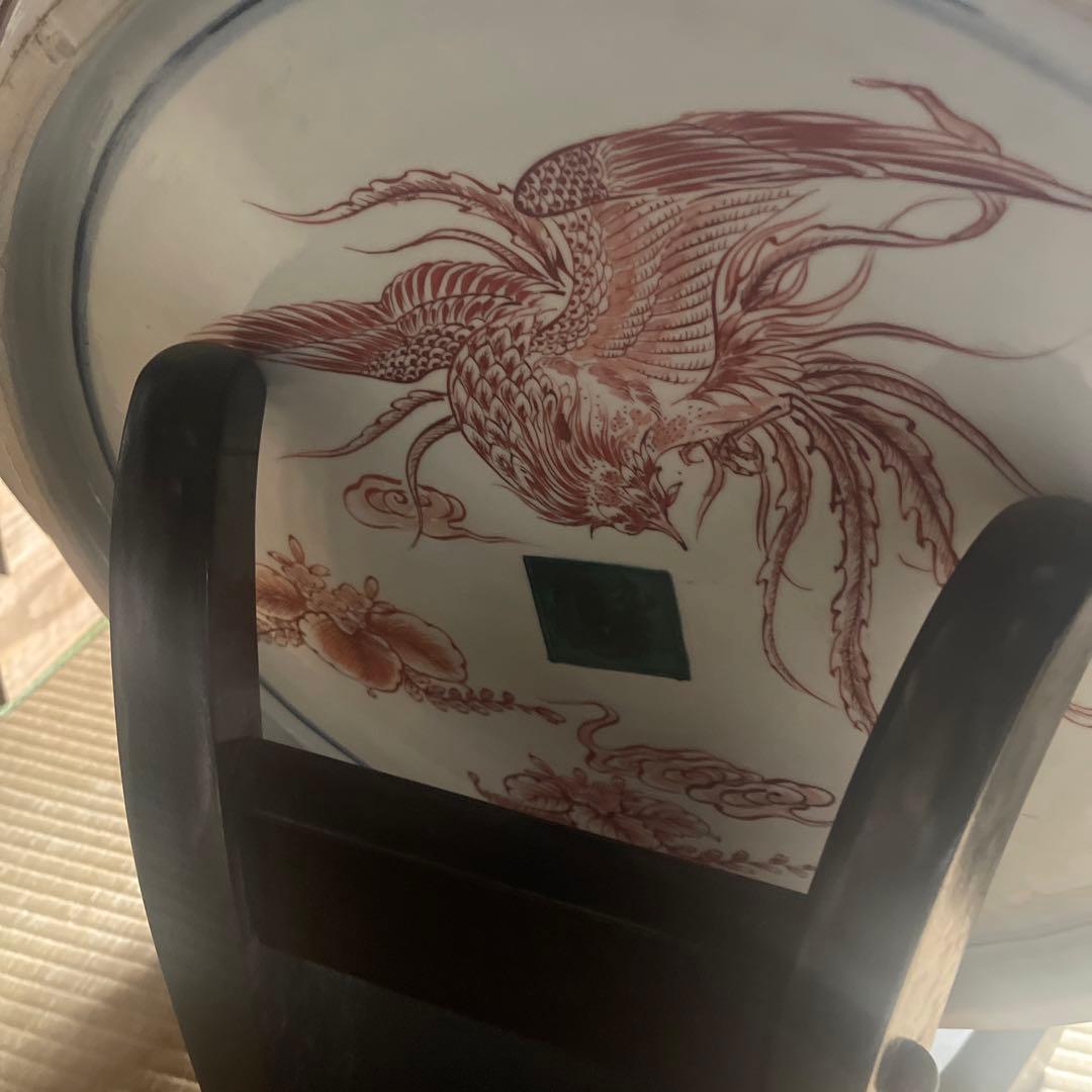 九谷焼　松龍作　七福神飾り大皿　2尺1寸7分8厘