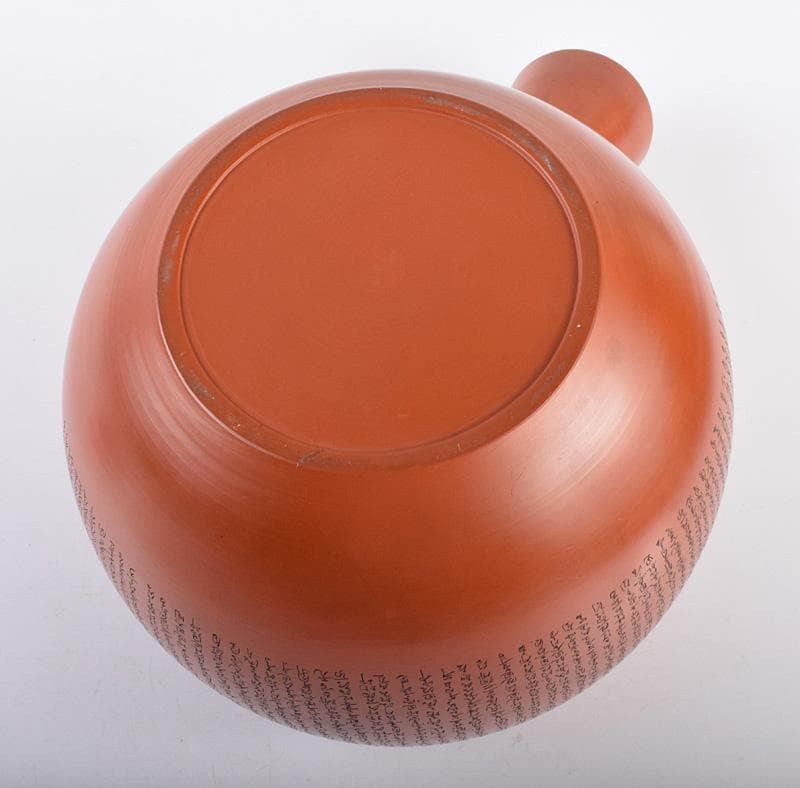 煎茶道具 常滑焼 玉光陶園造 朱泥 大急須 高さ約