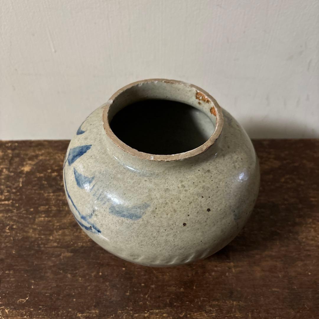 李朝壷　白磁　丸壷　塩笥壺　韓国オンギ.骨董品.スッカラ.アンティーク.立原正秋