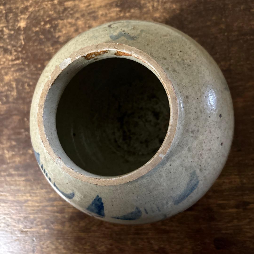 李朝壷　白磁　丸壷　塩笥壺　韓国オンギ.骨董品.スッカラ.アンティーク.立原正秋
