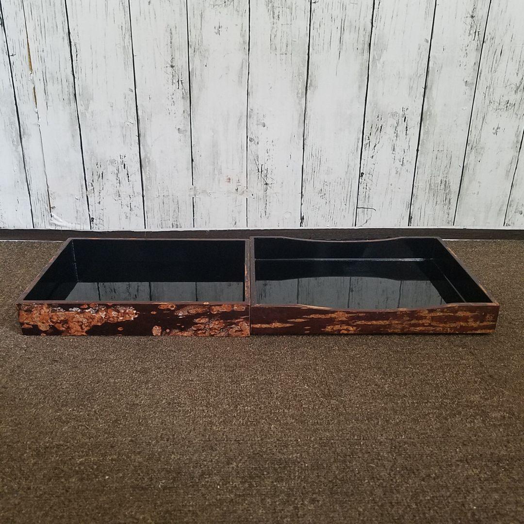 桜皮(かば)細工 内塗り硯箱 花籠細工 秋田県角館伝統工芸品 樺細工（桜