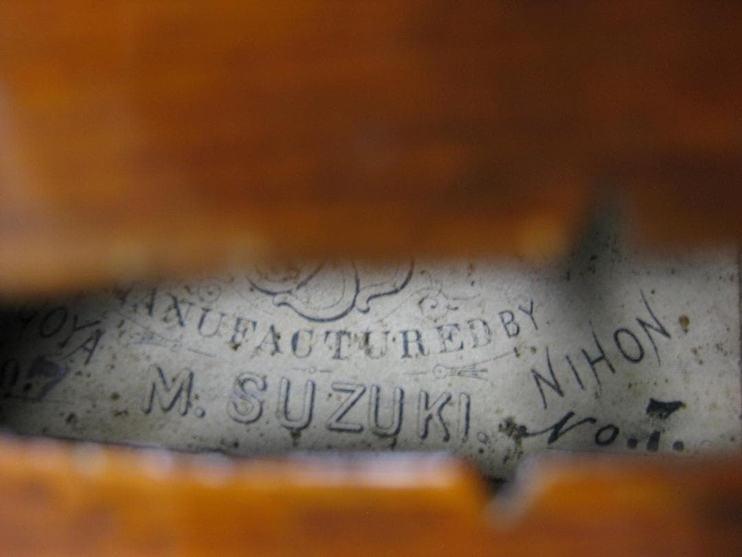 【初期ラベル】 鈴木政吉 M.SUZUKI. No.7 バイオリン 4/4