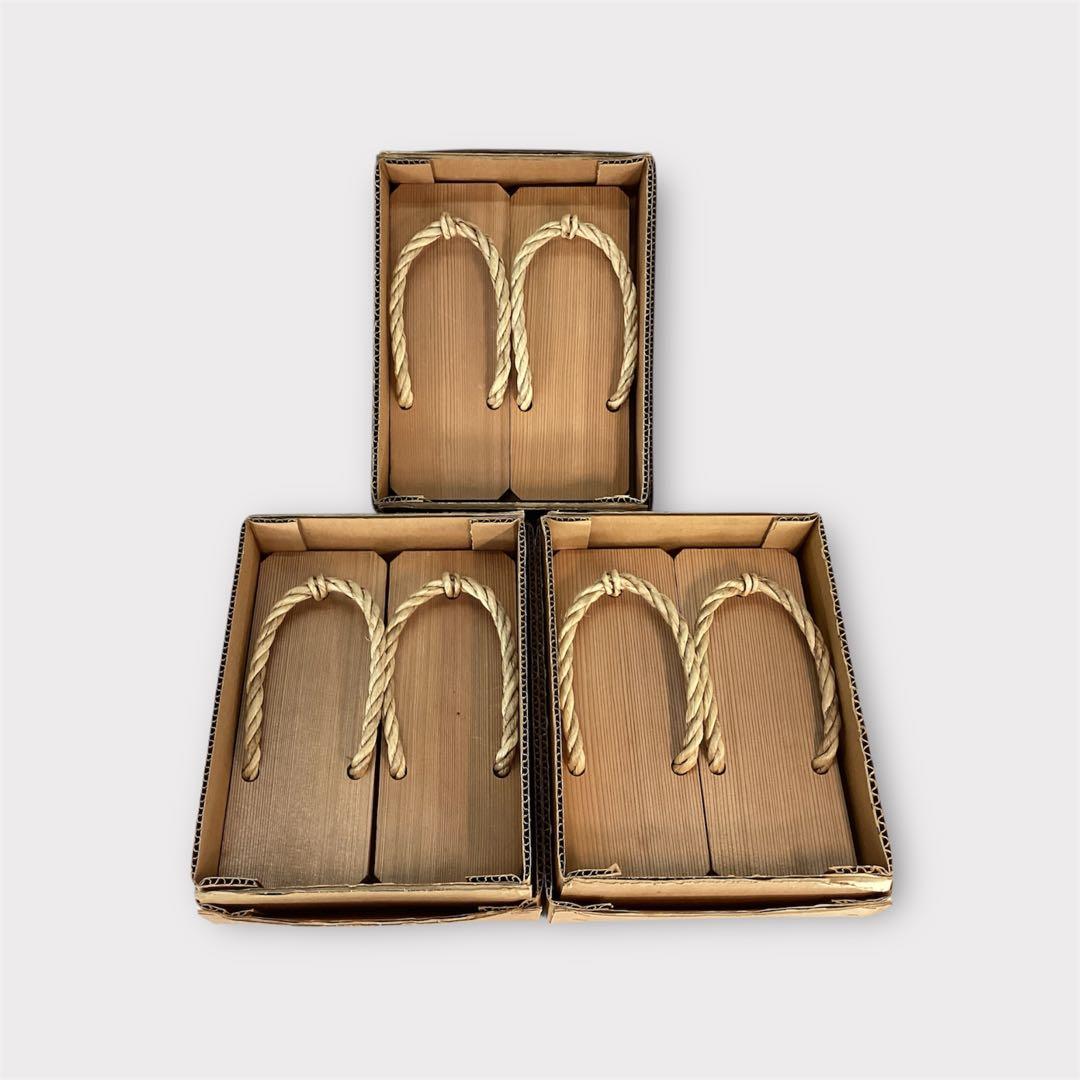 中古品】露地下駄 駒下駄 3足セット（紙箱）