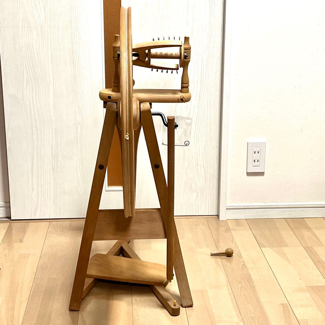 アシュフォード 木製糸車　糸巻　糸紡ぎ機　糸紡ぎ車　手紡ぎ機　紡毛機　羊毛　白木