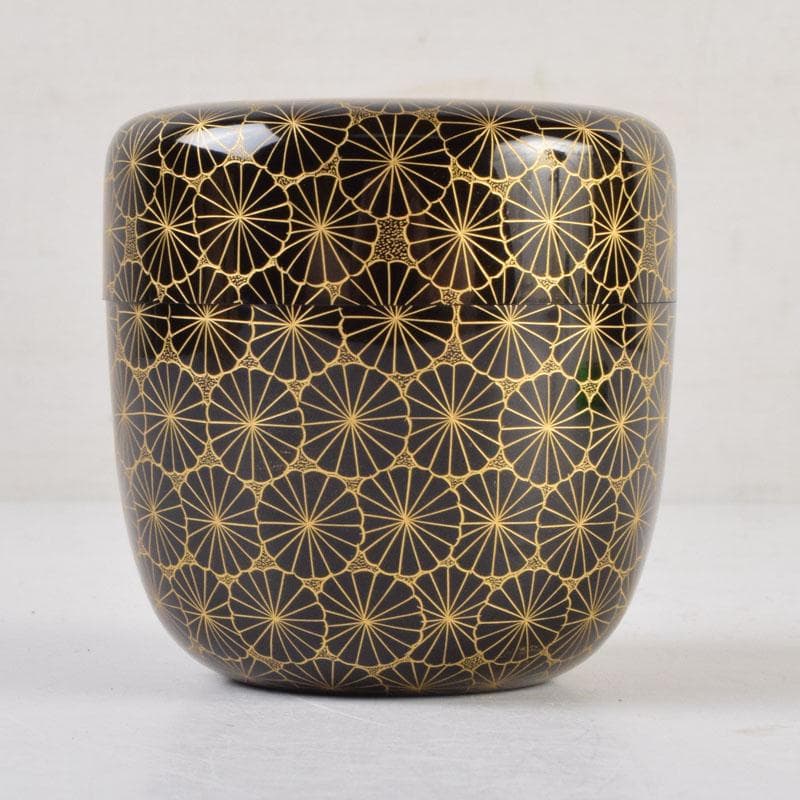 輪島塗 前志芸男作 棗 沈金菊模様 共箱 栞付き 茶道具 茶道具