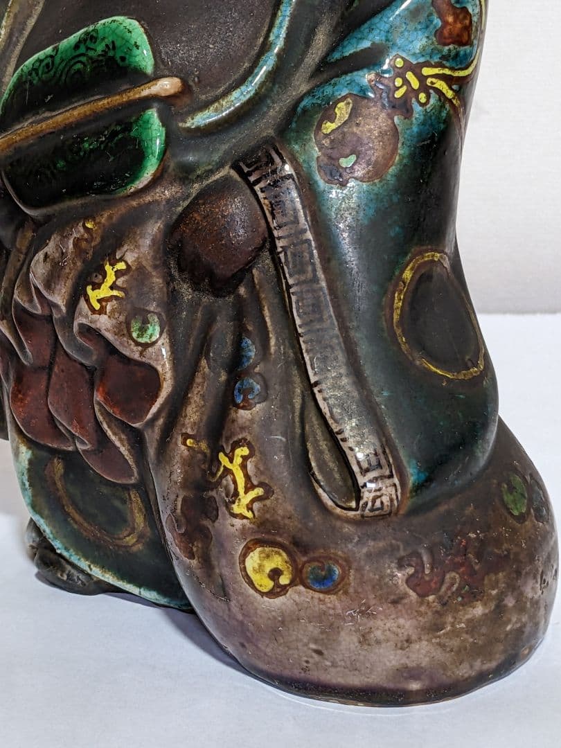 ⭐遺品少数 江戸時代 再興九谷焼 五彩手 布袋像 仏像 置物飾り 縁起物骨董品