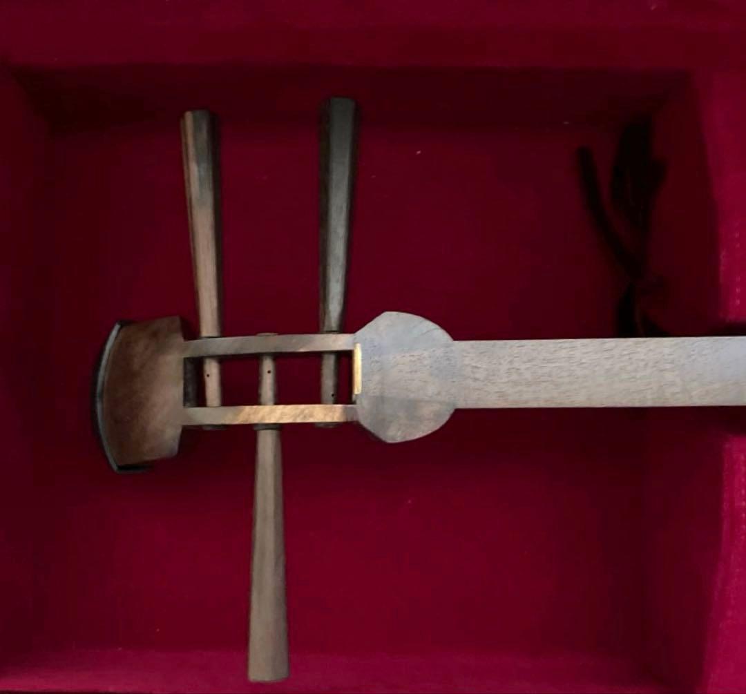 長唄・小唄三味線 銀細 綾杉洞 桑棹 かんべり修理済み 革両面