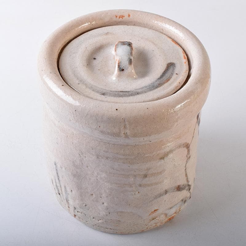 茶道具 山崎道正作 絵志野 水指 裏千家十五代鵬雲斎