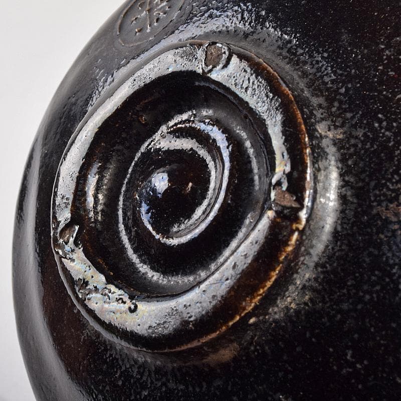 茶道具 楽吉左衛門 九代 了入作 黒楽茶碗 時代箱付 V R9357 - メルカリ