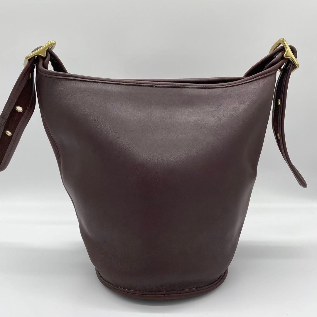 【極美品】オールドコーチ　ショルダーバッグ　バケツ　グラブタンレザー　茶　USA