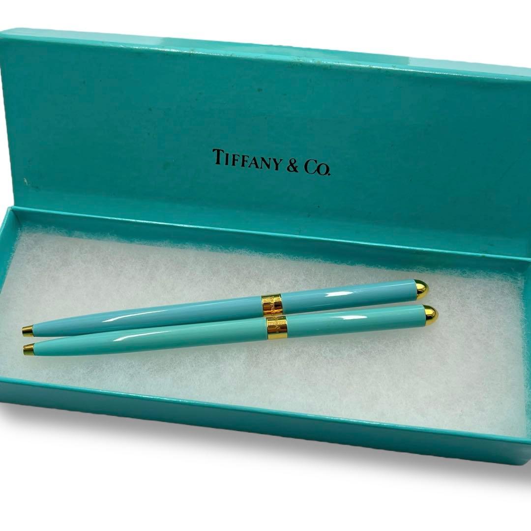 美品 ティファニー ボールペン セット 2本 ビンテージ シルバー ブルー