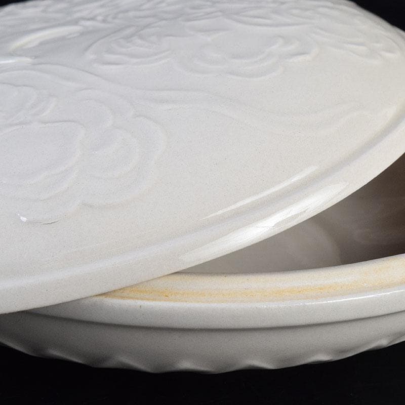 中国　倣定窯　白釉印泥盒　香合　蓋物　則巳扁識箱　C　R9130