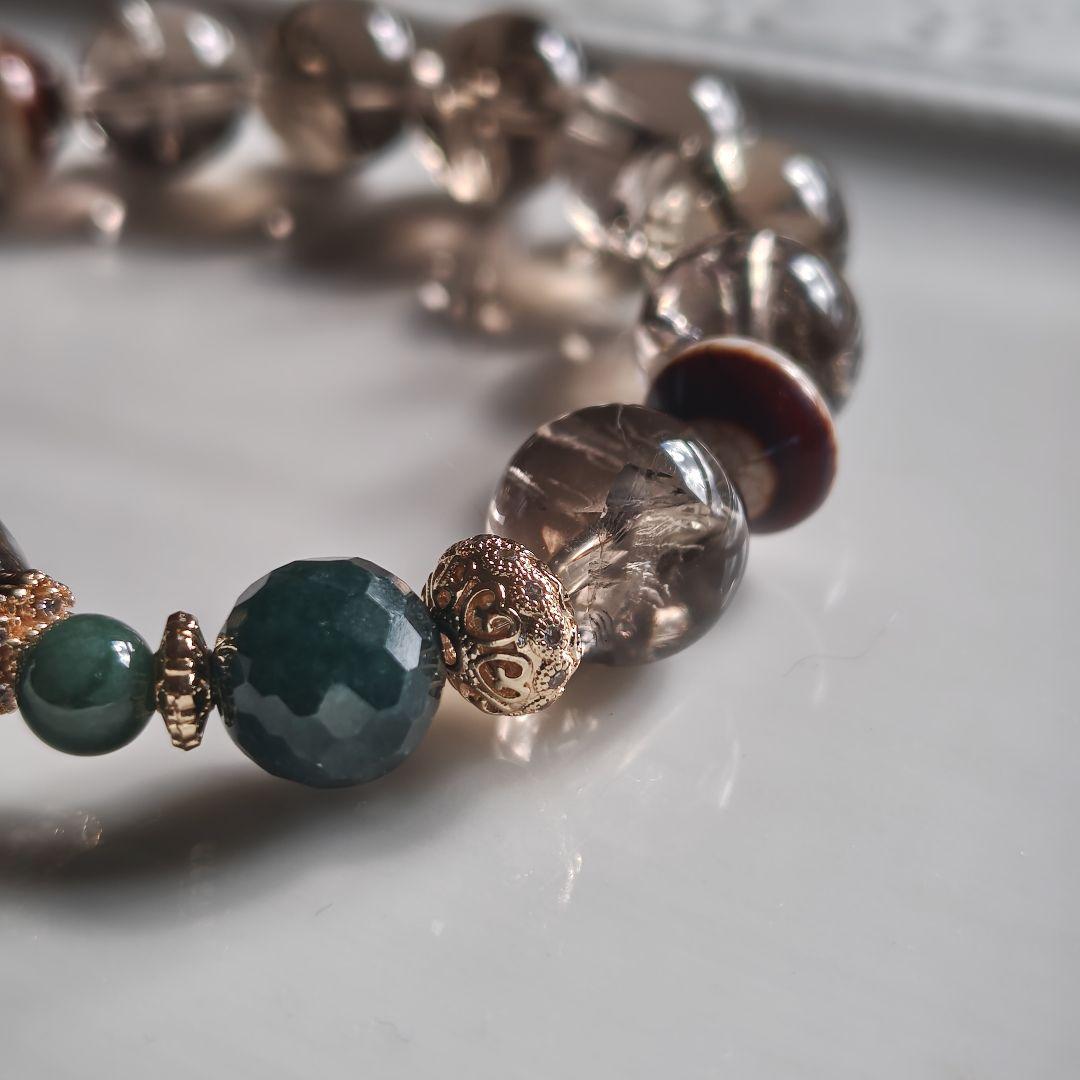 専用です♡新作♡レアカラー宝珠双皇帝龍天珠、アイリススモーキー、グアテマラ産翡翠