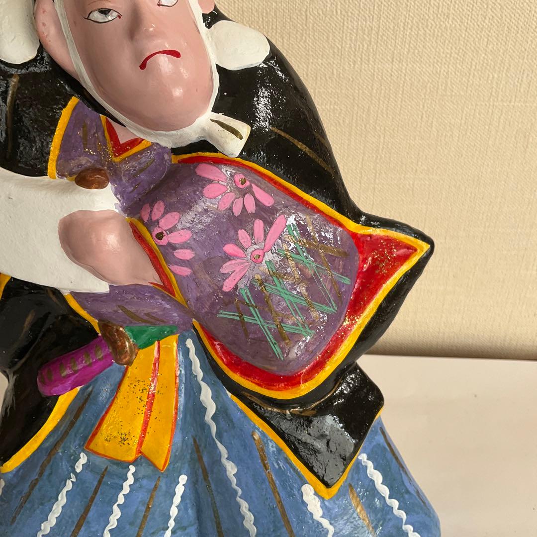 信州中野市 土雛中野ひな人形 立ケ花・西原邦男作 弁慶勧進帳