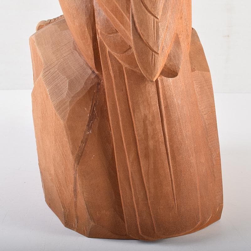 彫刻家 木聴奄 潮田皓哉作 鷹 置物 約4.3㎏ 共箱