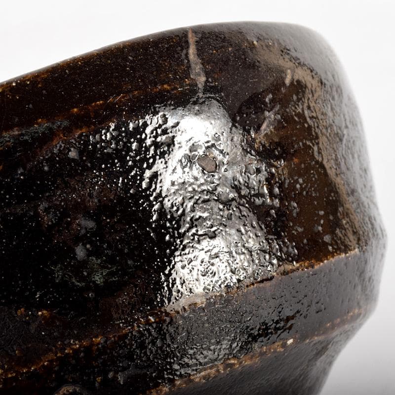 茶道具　楽吉左衛門　了入作　黒楽茶碗　共箱　D　R4987