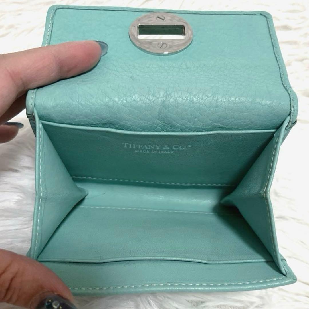 ティファニー コインケース 財布 ターンロック ブルー レザー purse